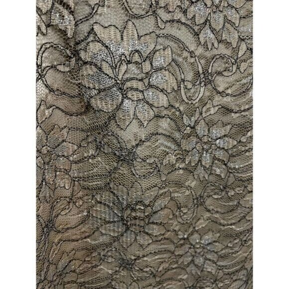 Banana‎ Republic Gold Lace Floral Rose Holiday Event Formal Dress - Picture 4 of 4